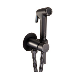 Смеситель с гигиеническим душем встраиваемый Corsa Deco со скрытой частью в комплекте графит (HF001MG)