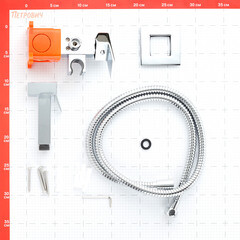 Смеситель с гигиеническим душем встраиваемый Corsa Deco со скрытой частью в комплекте хром (HF002) - фото 2