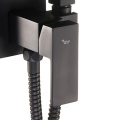 Смеситель с гигиеническим душем встраиваемый Corsa Deco со скрытой частью в комплекте черный (HF002B) - фото 7