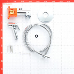 Смеситель с гигиеническим душем встраиваемый Corsa Deco со скрытой частью в комплекте хром (HF003) - фото 2