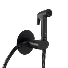 Смеситель с гигиеническим душем встраиваемый Corsa Deco со скрытой частью в комплекте черный (HF003B) - фото 9