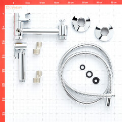 Смеситель с гигиеническим душем Corsa Deco хром (HF006) - фото 2