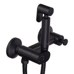 Смеситель с гигиеническим душем Corsa Deco черный (HF006B)