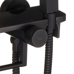 Смеситель с гигиеническим душем Corsa Deco с держателем черный (HF007B) - фото 7