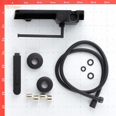 Смеситель с гигиеническим душем Corsa Deco с держателем черный (HF007B) - фото 2