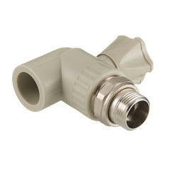 Кран шаровой полипропиленовый Valfex 25 мм х 3/4 НР(ш) с американкой угловой серый (10148025Г) - фото 4