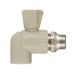 Кран шаровой полипропиленовый Valfex 25 мм х 3/4 НР(ш) с американкой угловой серый (10148025Г) - фото 3