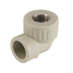 Угол полипропиленовый Valfex комбинированный 25 мм х 1/2 ВР(г) серый (10125125Г) - фото 1