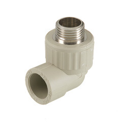 Угол полипропиленовый Valfex комбинированный 20 мм х 1/2 НР(ш) серый (10126020Г) - фото 1