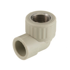 Угол полипропиленовый Valfex комбинированный 20 мм х 1/2 ВР(г) серый (10125020Г) - фото 1