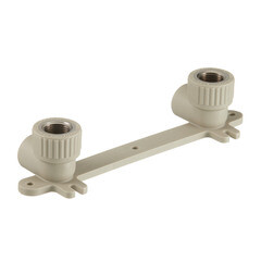 Водорозетка полипропиленовая Valfex двойная 20 мм х 1/2 ВР(г) на планке серая (10124020Г) - фото 3