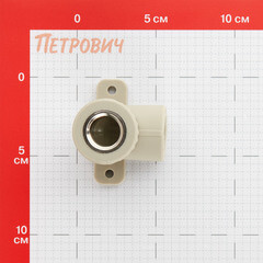 Угол полипропиленовый Valfex комбинированный с креплением 25 мм х 1/2 ВР(г) серый (10120025Г) - фото 2