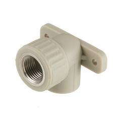 Изображение товара Угол полипропиленовый Valfex комбинированный с креплением 20 мм х 1/2 ВР(г) серый (10120020Г)