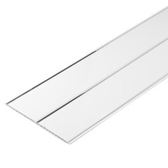 Панель ПВХ 240х3000х7,5 мм Nordside рейка двойная хром 0,72 кв.м - фото 1