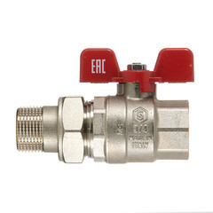 Кран шаровой латунный Stout SVB 3/4 ВР(г) х 3/4 НР(ш) полнопроходной бабочка со сгоном прямой (SVB-1007-200020) - фото 5