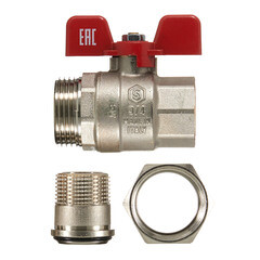 Кран шаровой латунный Stout SVB 3/4 ВР(г) х 3/4 НР(ш) полнопроходной бабочка со сгоном прямой (SVB-1007-200020) - фото 3