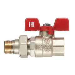 Кран шаровой латунный Stout SVB 1/2 ВР(г) х 1/2 НР(ш) полнопроходной бабочка со сгоном прямой (SVB-1007-200015) - фото 5