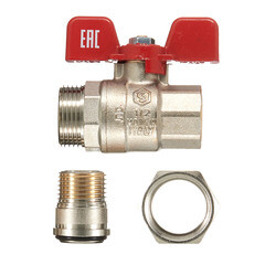 Кран шаровой латунный Stout SVB 1/2 ВР(г) х 1/2 НР(ш) полнопроходной бабочка со сгоном прямой (SVB-1007-200015) - фото 3