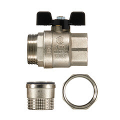 Кран шаровой латунный Stout SVB 1 1/4 ВР(г) х 1 1/4 НР(ш) полнопроходной бабочка со сгоном прямой (SVB-0007-200032) - фото 3