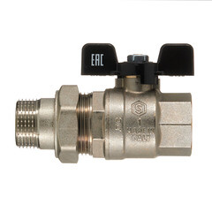 Кран шаровой латунный Stout SVB 1 ВР(г) х 1 НР(ш) полнопроходной бабочка со сгоном прямой (SVB-0007-200025) - фото 5