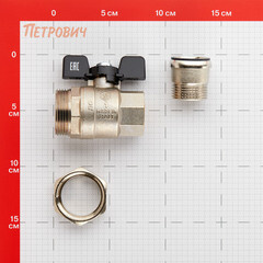 Кран шаровой латунный Stout SVB 1 ВР(г) х 1 НР(ш) полнопроходной бабочка со сгоном прямой (SVB-0007-200025) - фото 2