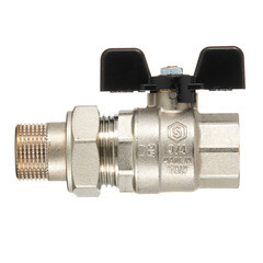 Кран шаровой латунный Stout SVB 3/4 ВР(г) х 3/4 НР(ш) полнопроходной бабочка со сгоном прямой (SVB-0007-200020) - фото 5