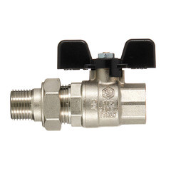 Кран шаровой латунный Stout SVB 1/2 ВР(г) х 1/2 НР(ш) полнопроходной бабочка со сгоном прямой (SVB-0007-200015) - фото 5