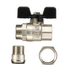 Кран шаровой латунный Stout SVB 1/2 ВР(г) х 1/2 НР(ш) полнопроходной бабочка со сгоном прямой (SVB-0007-200015) - фото 3