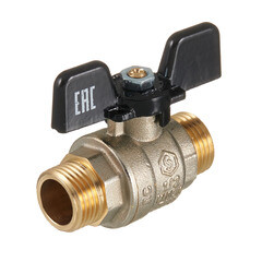 Изображение товара Кран шаровой латунный Stout SVB 1/2 НР(ш) х 1/2 НР(ш) полнопроходной бабочка прямой (SVB-0006-200015)