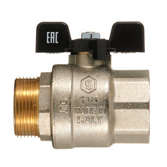 Кран шаровой латунный Stout SVB 1 1/4 ВР(г) х 1 1/4 НР(ш) полнопроходной бабочка прямой (SVB-0004-200032) - фото 4