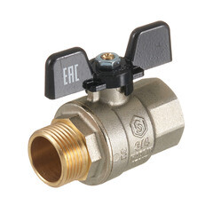 Изображение товара Кран шаровой латунный Stout SVB 3/4 ВР(г)х 3/4 НР(ш) полнопроходной бабочка прямой (SVB-0004-200020)