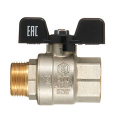 Кран шаровой латунный Stout SVB 3/4 ВР(г)х 3/4 НР(ш) полнопроходной бабочка прямой (SVB-0004-200020) - фото 4