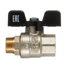 Кран шаровой латунный Stout SVB 1/2 ВР(г) х 1/2 НР(ш) полнопроходной бабочка прямой (SVB-0004-200015) - фото 4