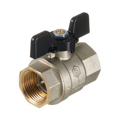 Изображение товара Кран шаровой латунный Stout SVB 1 ВР(г) х 1 ВР(г) полнопроходной бабочка прямой (SVB-0002-200025)