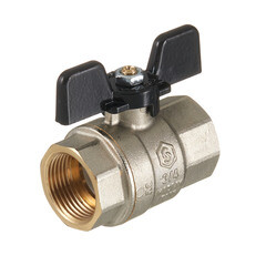 Кран шаровой латунный Stout SVB 3/4 ВР(г) х 3/4 ВР(г) полнопроходной бабочка прямой (SVB-0002-200020) - фото 1