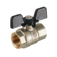 Кран шаровой латунный Stout SVB 1/2 ВР(г) х 1/2 ВР(г) полнопроходной бабочка прямой (SVB-0002-200015) - фото 1