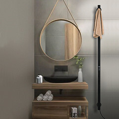 Полотенцесушитель электрический Indigo Style Pro 1200х30 мм 55 Вт с терморегулятором черный муар - фото 2