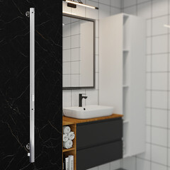 Полотенцесушитель электрический Indigo Style Pro 1200х30 мм 55 Вт с терморегулятором серебристый - фото 3