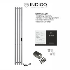 Полотенцесушитель электрический Indigo Style 1200х182 мм 65 Вт с терморегулятором графит металлик - фото 8
