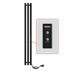 Полотенцесушитель электрический Indigo Style 1200х132 мм 65 Вт с терморегулятором черный муар - фото 8