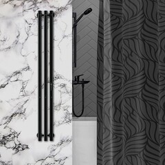 Полотенцесушитель электрический Indigo Style 1200х132 мм 65 Вт с терморегулятором черный муар - фото 3