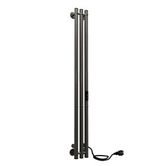 Полотенцесушитель электрический Indigo Style 1200х132 мм 65 Вт с терморегулятором оружейная сталь - фото 1