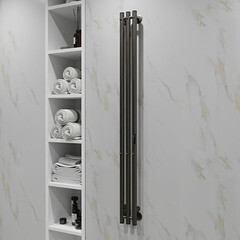 Полотенцесушитель электрический Indigo Style 1200х132 мм 65 Вт с терморегулятором оружейная сталь - фото 3