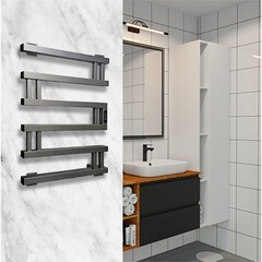 Полотенцесушитель электрический Indigo Muza 630х500 мм 128 Вт с терморегулятором графит металлик - фото 8