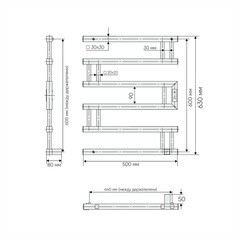 Полотенцесушитель электрический Indigo Muza 630х500 мм 128 Вт с терморегулятором графит металлик - фото 7