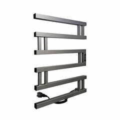 Полотенцесушитель электрический Indigo Muza 630х500 мм 128 Вт с терморегулятором графит металлик - фото 1