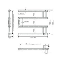 Полотенцесушитель электрический Indigo Muza 430х500 мм 64 Вт с терморегулятором графит металлик - фото 9