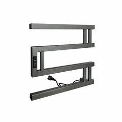 Полотенцесушитель электрический Indigo Muza 430х500 мм 64 Вт с терморегулятором графит металлик - фото 1