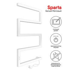 Полотенцесушитель электрический Indigo Sparta 700х400 мм 120 Вт с терморегулятором белый - фото 4