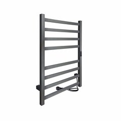 Изображение товара Полотенцесушитель электрический Indigo Oktava Slim 3 800х530 мм 90 Вт с терморегулятором графит металлик